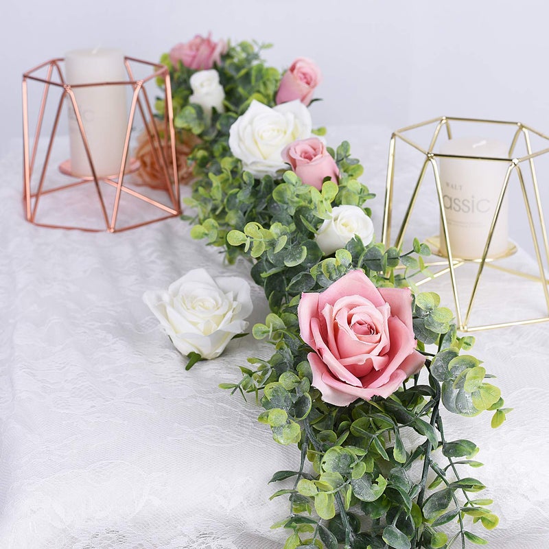 Lvydec 2 Pack Artificial Eucalyptus Garland, Fake Eucalyptus Greenery Garland Wedding Backdrop Arch Wall Decor, 5.5 Feet/Strand Fake Hanging Plant for Table Festival Party Decoration - Image 4